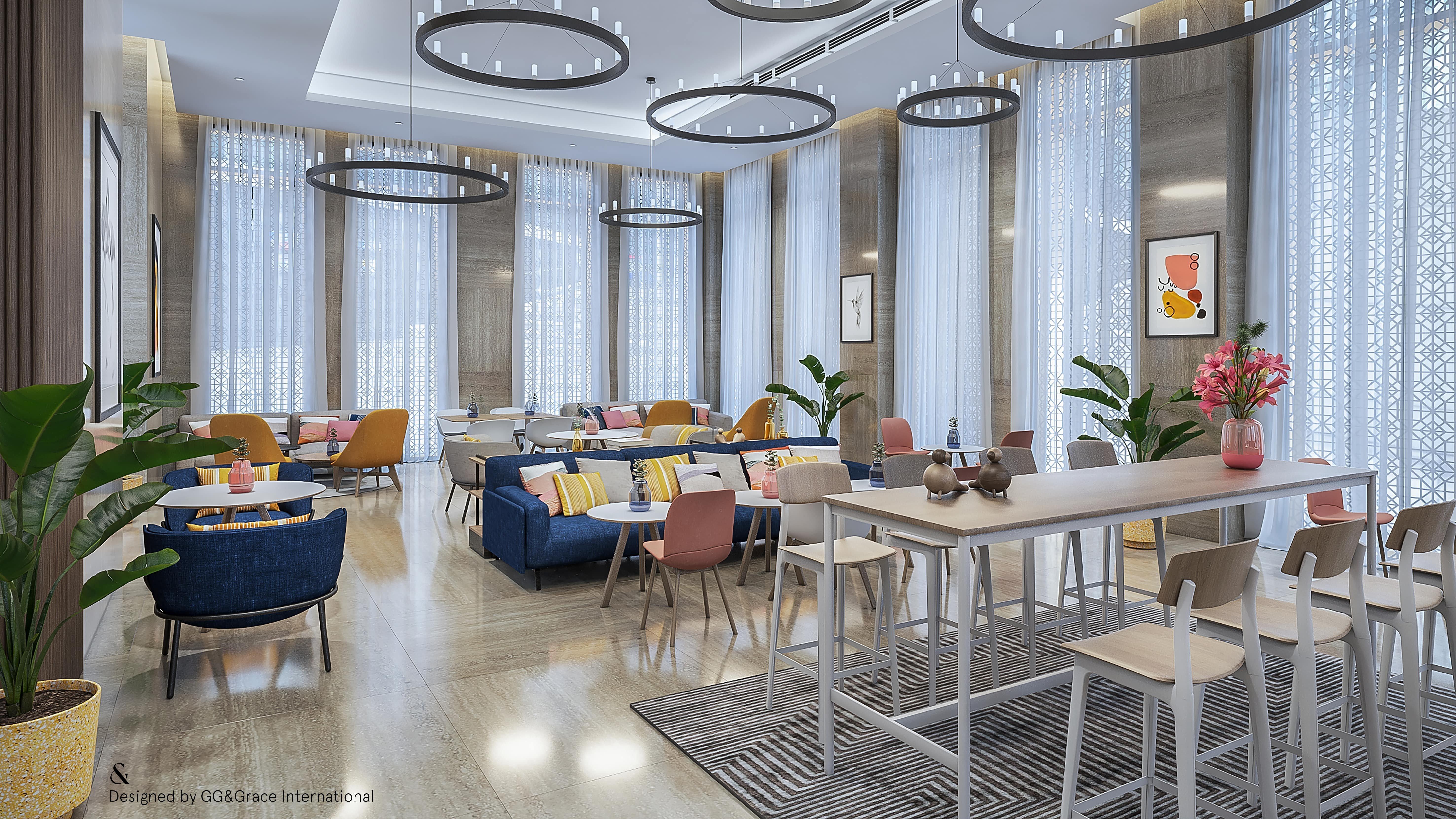 Voco Doha West Bay Suites By Ihg Экстерьер фото 3D interior rendering of a restaurant